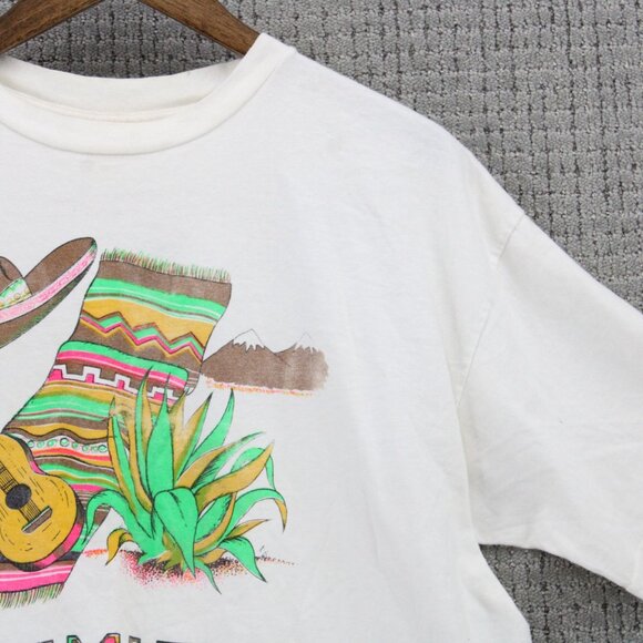 Vintage Lobo Shirt Men XL White Short Sleeve Mexico Nogales Graphic Logo Art 90s - Picture 2 of 9
